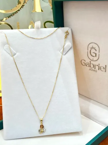 Cordão de ouro feminino + pingente 2.2g NOVO