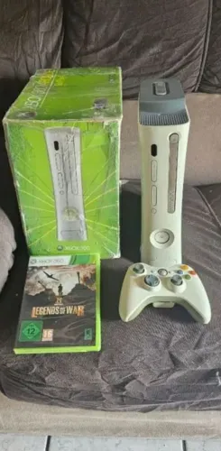 XBOX ARCADE 360 COMPLETO CAIXA FONTE CONTROLE PANFLETO EDICAO PARA COLECIONADOR BRANCO