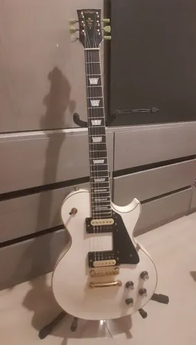 Guitarra com upgrades - Les Paul Vintage V100 traste inox roslen malagoli