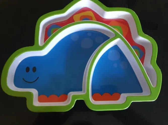 Prato infantil com divisórias Dinossauro