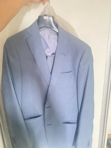 ACEITO NEGOCIAR Blazer azul claro via veneto, slim fit, número 46 TAM M