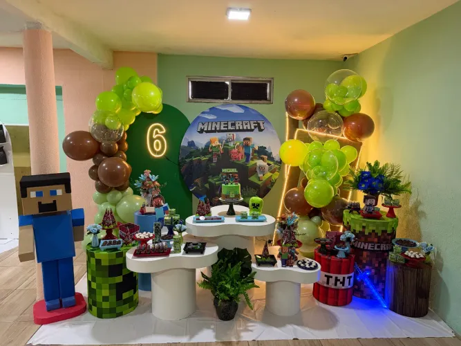 Decoração minecraft aniversário