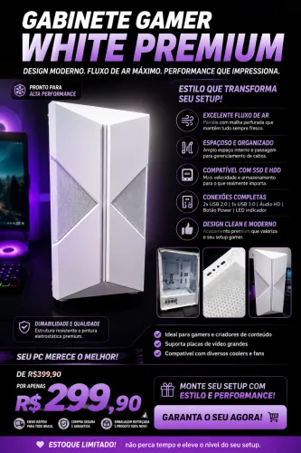 GABINETE GAMER WHITE