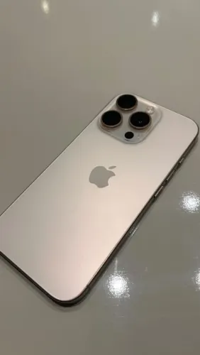 Iphone 16 pro 128Gb cor titânio deserto semi novo