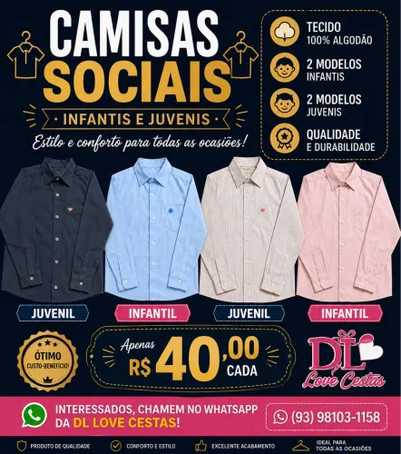 Roupa infantis e juvenil