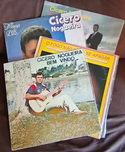 Lote 4 Lps Discos de Vinil Gospel Evangélico - Cícero Nogueira