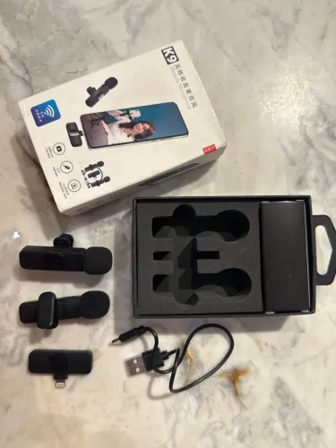 Kit Microfone Sem Fio K9 Duplo para Celular