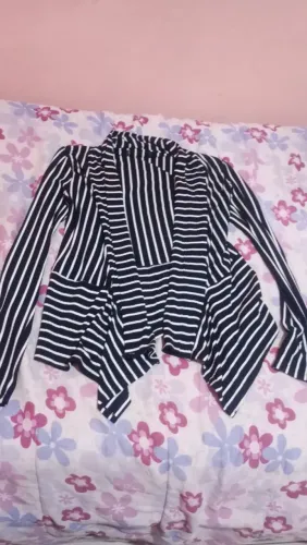Blazer listrado feminino