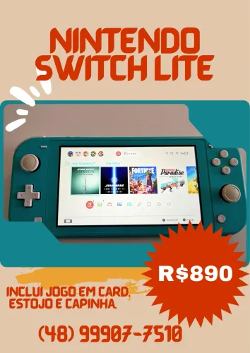 Nintendo Switch Lite + Jogo em card 