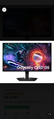 Monitor Samsung Oled 27 G5 com 11 meses de garantia Novo.