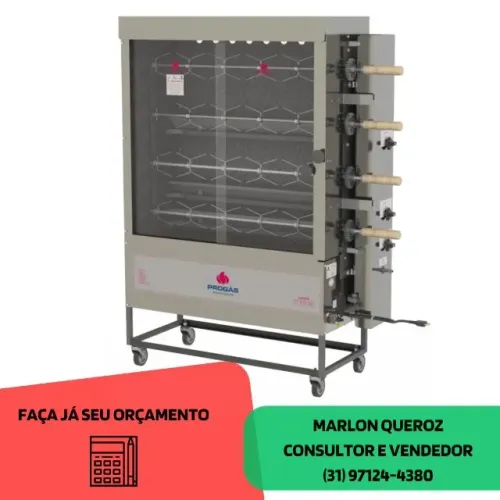 Assadeira de Frango 4 Espetos Progas Nova