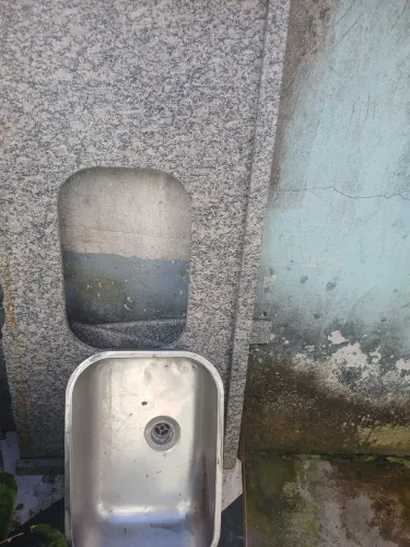 Pia de cozinha de granito madeira cuba inox
