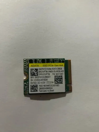 SSD NVMe 256GB ADATA PCIe Gen4 x4 M.2 2242 - Original Nacional