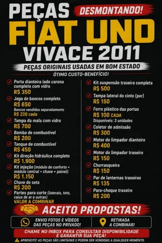 Peças fiat uno vivace 2011