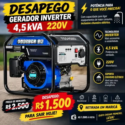 Gerador inverter 4,5kwa 220v