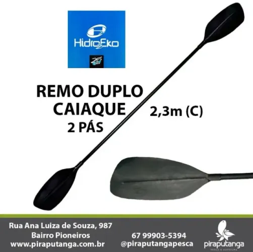 Remo Duplo para Caiaque Hidro2Eko 2 Pás 2,30m Tuna Pro Tuninha Tuna 115