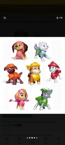 Brinquedos Patrulha Canina - coleção Kinder ovo