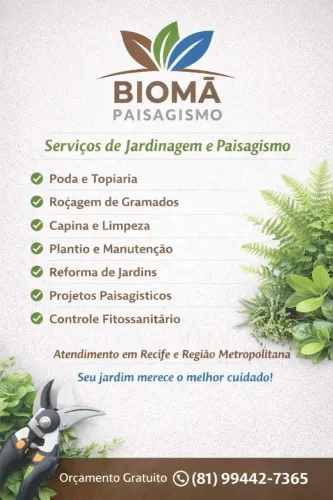 Serviços de Jardinagem e Paisagismo - Jardineiro Profissional - Venda de Mudas e Insumos