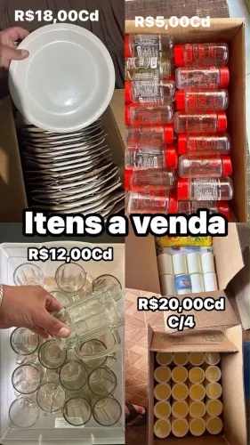 Vários itens para lanchonete