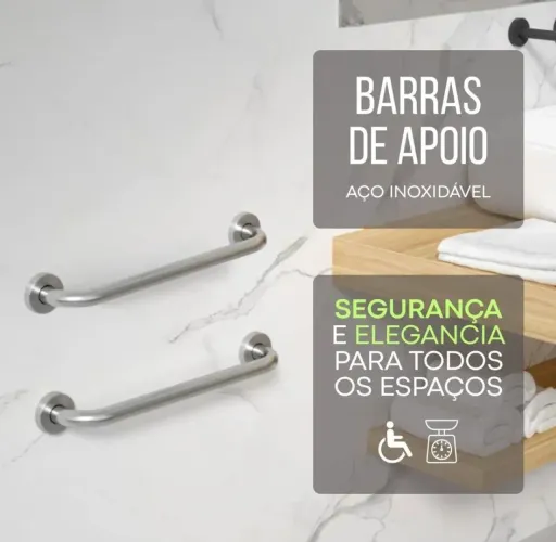 Vd Barra de apoio inoxidável Corremão Toalheiro