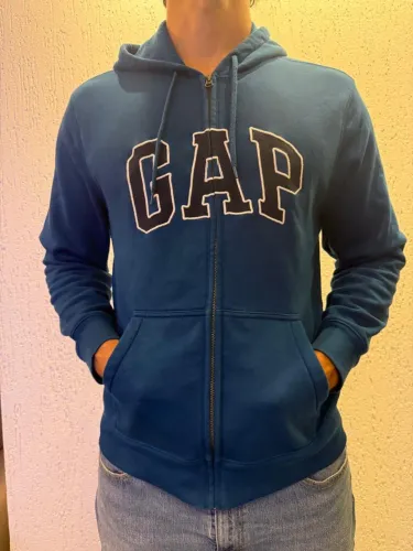 Blusa de Moletom Gap azul com zíper 