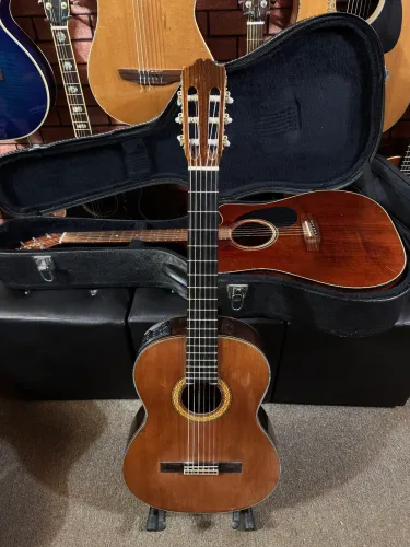 Violão Takamine Japonês nylon modelo N° 5 tampo sólido elétrico ANALISO TROCAS