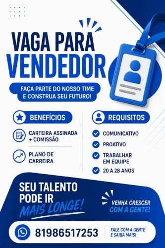 vaga para vendedor