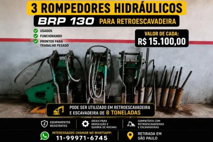 ROMPEDOR HIDRAULICO PARA RETROESCAVADEIRA E ESCAVADEIRA DE 8 TON