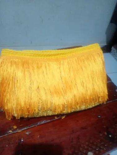 Bolsa de crochê com franja