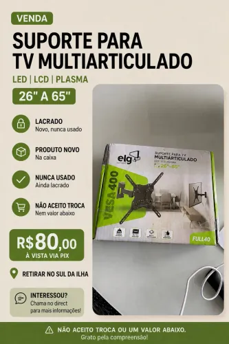 Suporte para TV Multiariculado 26? a 65? - NOVO