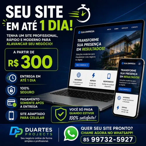 Faça agora pague depois.Seu site por 300$ reai$