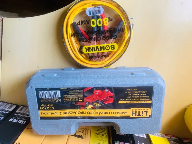 Macaco hidráulico jacaré 2T+cabo chupeta 800AMP.