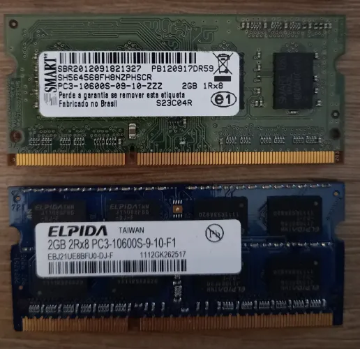 Memória RAM Notebook DDR3 / DDR3L (2x 2GB)