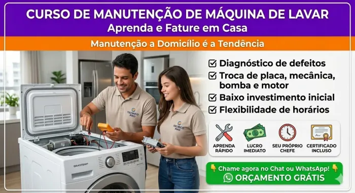 Curso de Manutenção de Máquina de Lavar - Aprenda e Fature em Casa
