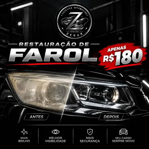 Restauração / Polimento de Faróis R$180