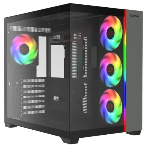 Gabinete Gamer Redragon Tesseract RGB Black *Com Led Rgb Frontal* *Sem Fan Led* - WZetta