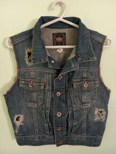 Colete Jeans Ecko Unltd Original Destroyed | Tamanho P