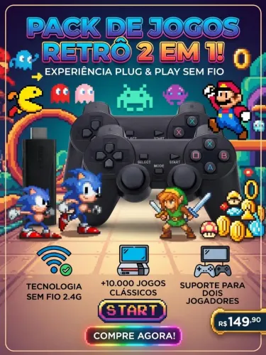 Videogame Retrô Game Stick 4K 10.000 Jogos!