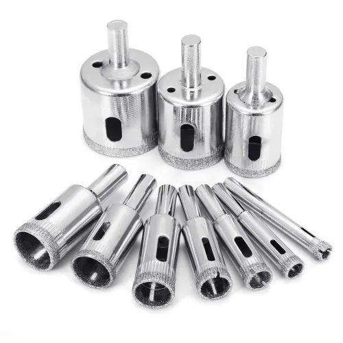 Kit com 10 brocas diamantadas 06 a 30mm para uso profissional acabamento materias finos