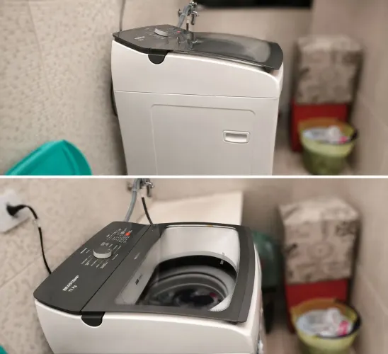 Lavadora de Roupas Brastemp BWF12AB 12kg Smart Sensor Ciclo Tira Mancha Cesto Inox Branca.