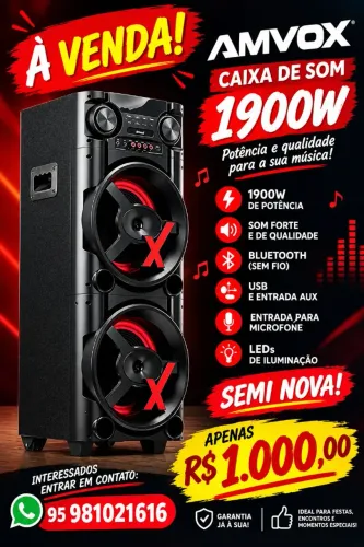 Caixa de som AMVOX 1900w