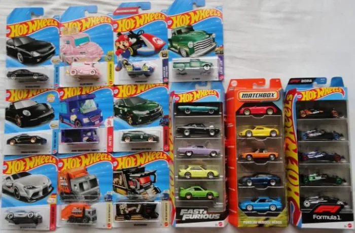 hot wheels oferta super lote 3 pack + 10 hotwheels velozes furiosos formula 1 porsche veja