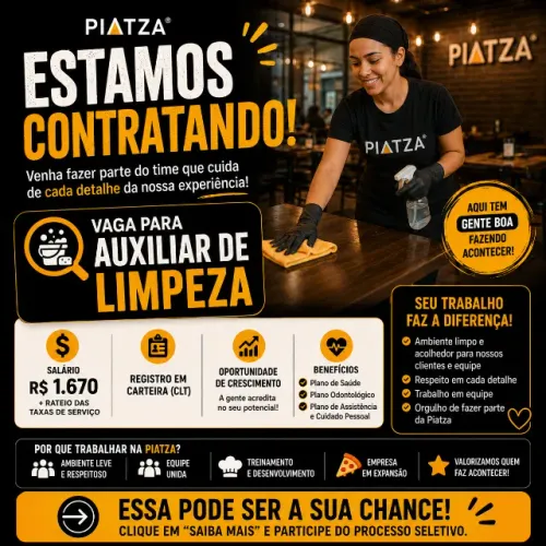 Vaga para Auxiliar de limpeza