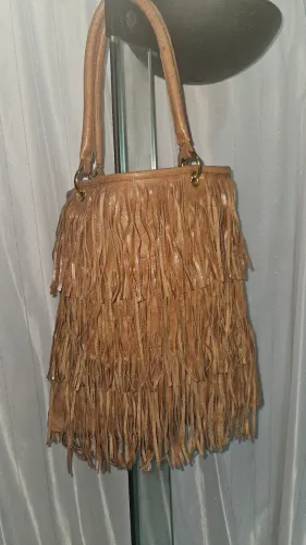 Bolsa caramelo puro couro