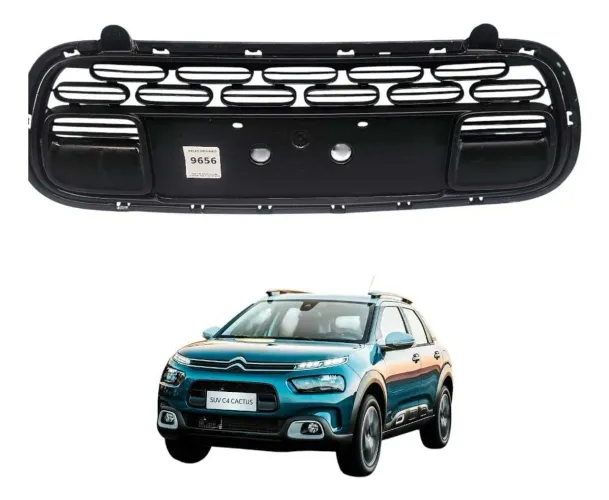 *grade Parachoque Dianteiro Citroen C4 Cactus 2019 Preto Brilhante