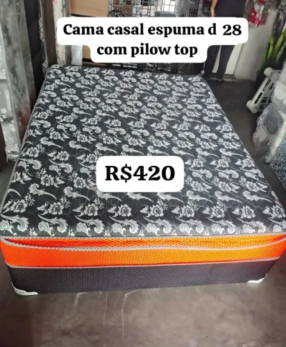 Cama Casal Espuma com Pilow Top - NOVA (ENTREGA GRÁTIS)