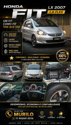 Honda Fit LX 1.4/ 1.4 Flex 8v/16v 5P Mec. 2007