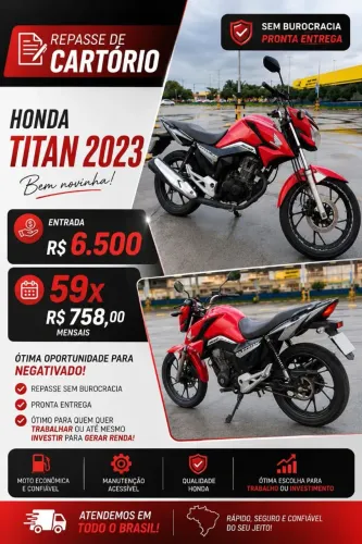 REPASSE EM CARTÓRIO Honda Titan 2023 160