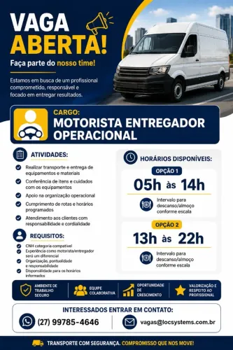 Motorista Entregador/Operacional