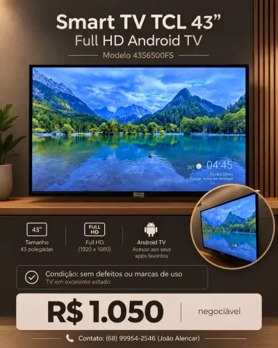 TCL Smart TV 43? Full HD Android TV - Perfeita, Sem Defeitos